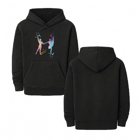 Ballet Dance Couple Woman Ballerina Double Sided Mineral Wash Hoodies