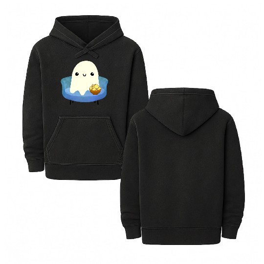 Couch Potato Ghost With Potato Chips Double Sided Mineral Wash Hoodies