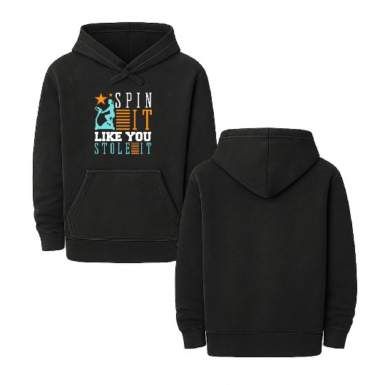 Spin It Like You Stole It Gym Workout Muscle Stati Double Sided Mineral Wash Hoodies