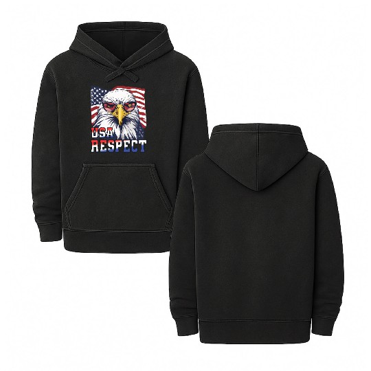 gift idea bald eagle american flag Double Sided Mineral Wash Hoodies