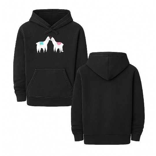 Llama Summer Wedding Anniversary Enet Double Sided Mineral Wash Hoodies