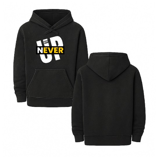Never give up Double Sided Mineral Wash Hoodies