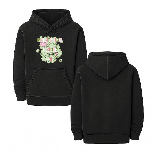 Lotus meditation mode on Double Sided Mineral Wash Hoodies