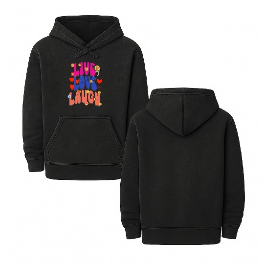 LIVE LOVE LAUGH Double Sided Mineral Wash Hoodies