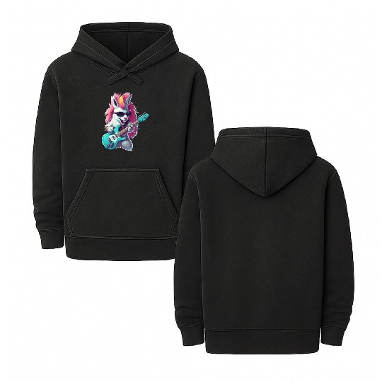 Punk unicorn guitarist Double Sided Mineral Wash Hoodies