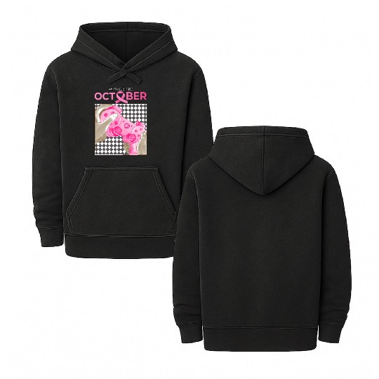 In October We Wear Pink Breast Cancer Double Sided Mineral Wash Hoodies