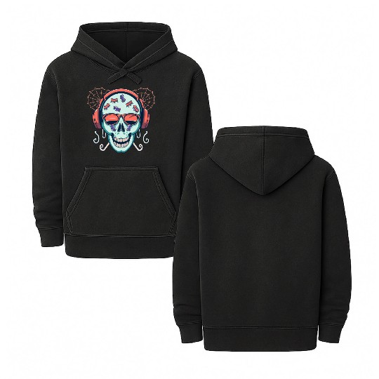 Skull Candy Halloween For Music Double Sided Mineral Wash Hoodies