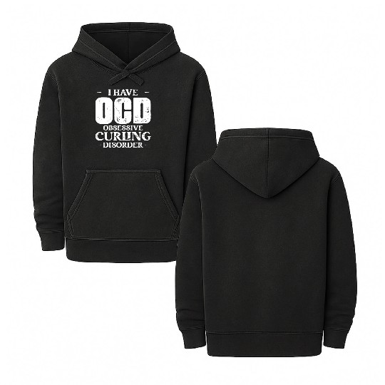 I Have OCD Obsessive Curling Disorder Curler Ice S Double Sided Mineral Wash Hoodies