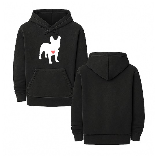 I Heart My Frenchie Double Sided Mineral Wash Hoodies