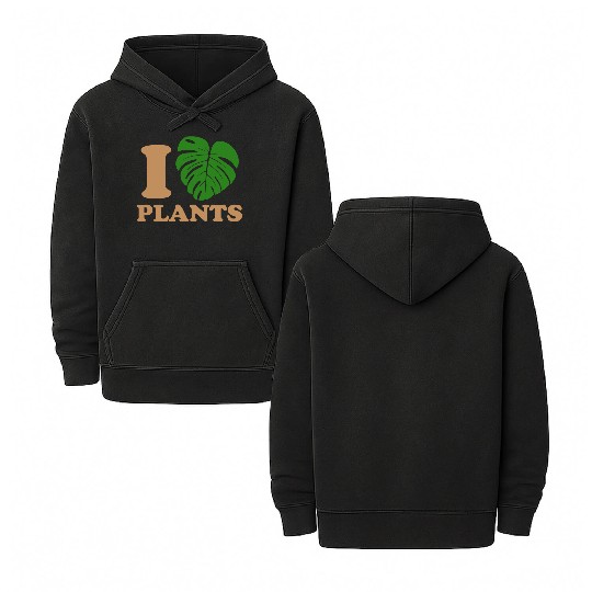 I love plants Double Sided Mineral Wash Hoodies