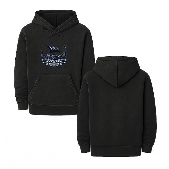 Viking Raiders: Norse Seafaring Art Double Sided Mineral Wash Hoodies