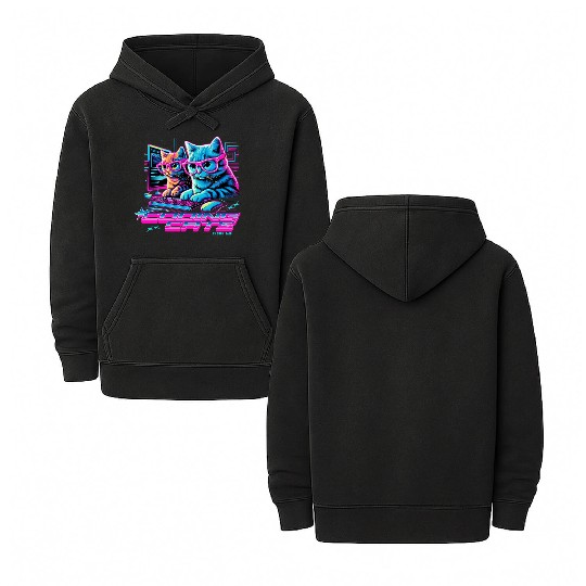 Coding Cats Programmer Double Sided Mineral Wash Hoodies