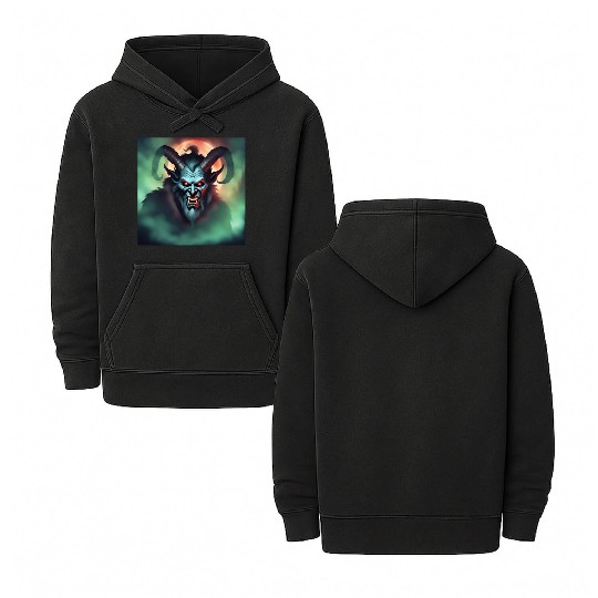 Krampus in Green Fog Double Sided Mineral Wash Hoodies