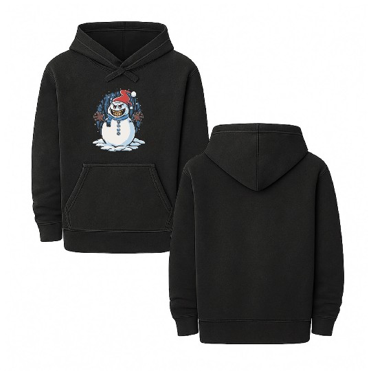 frosty snowman creepy Double Sided Mineral Wash Hoodies