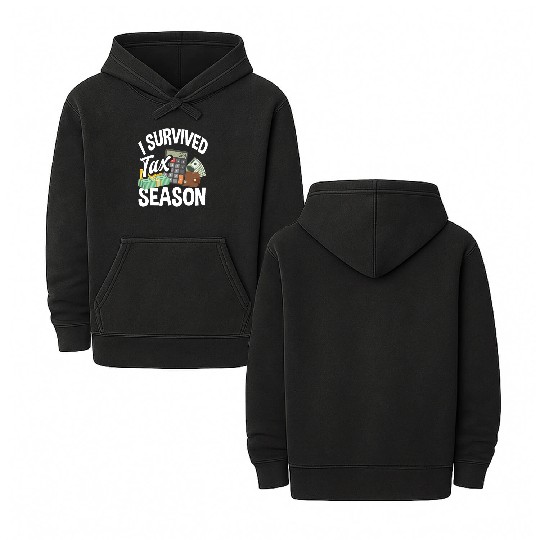 I Survived Tax Season Funny Accountant Gift Double Sided Mineral Wash Hoodies