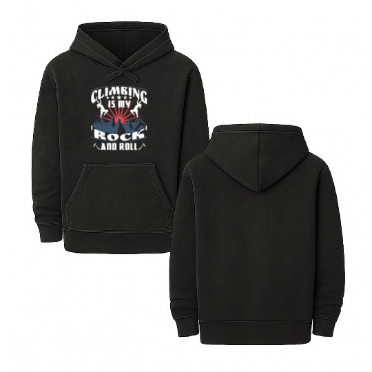 Climbing is my 'rock' and roll Double Sided Mineral Wash Hoodies