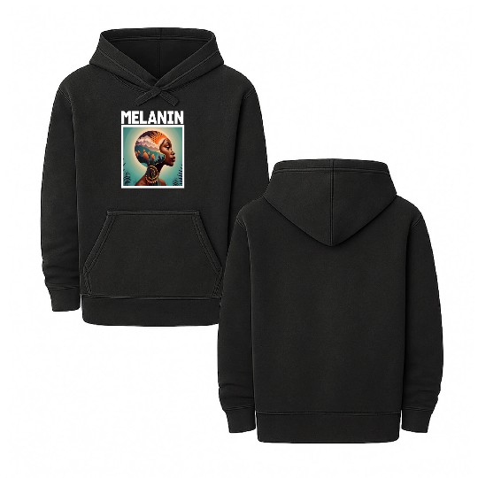 Elegant Melanin Woman. Double Sided Mineral Wash Hoodies