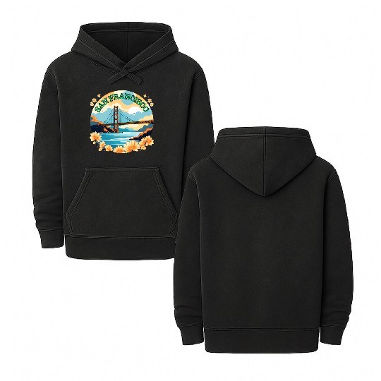 Golden Gate Bridge - San Francisco Double Sided Mineral Wash Hoodies