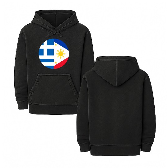 Greek Filipino flags Double Sided Mineral Wash Hoodies
