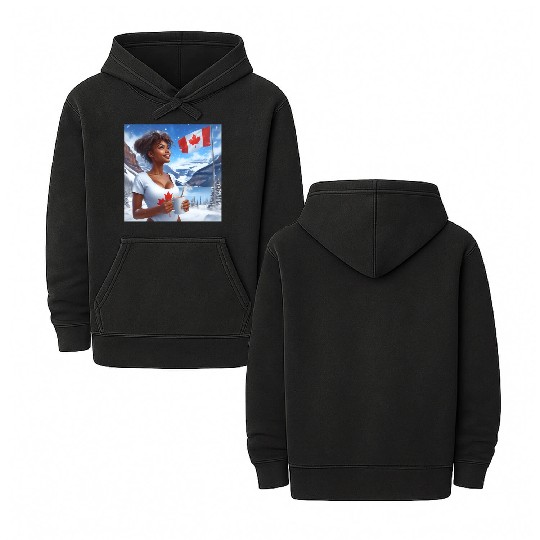 Canadian Winter Snow in Banff Canada Double Sided Mineral Wash Hoodies