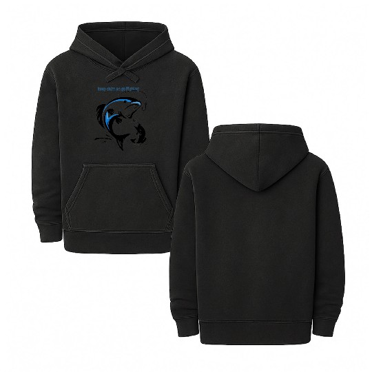 keep calm and go fishing Double Sided Mineral Wash Hoodies