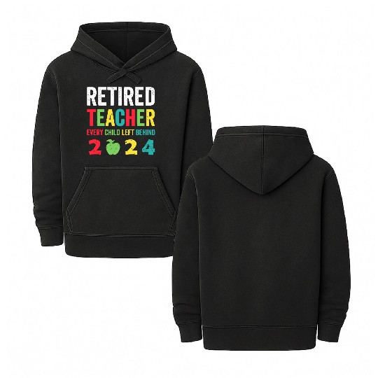 Retired Teacher EST 2024 Double Sided Mineral Wash Hoodies