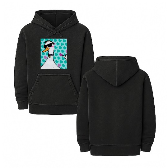 90s Raver Cartoon Duck, Party Animal, Kids Room Double Sided Mineral Wash Hoodies