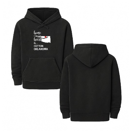 Cotton County Oklahoma Is Where My Heart Is Gift Double Sided Mineral Wash Hoodies
