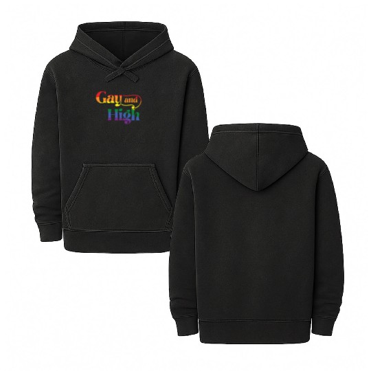 Gay Pride LGBTQ LGBT Bisexual Gay and High Double Sided Mineral Wash Hoodies