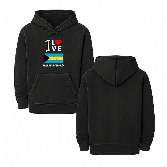 I Love Bahamas Double Sided Mineral Wash Hoodies