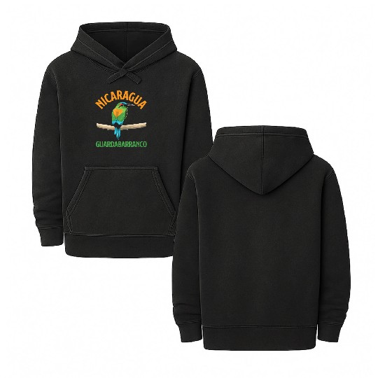 Nicaragua Guardabarranco National Bird Countries Double Sided Mineral Wash Hoodies