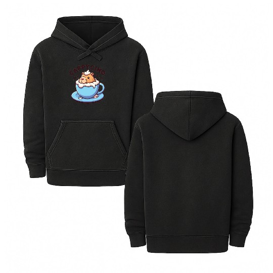 Cappyccino Capybara Coffee Cappuccino Double Sided Mineral Wash Hoodies