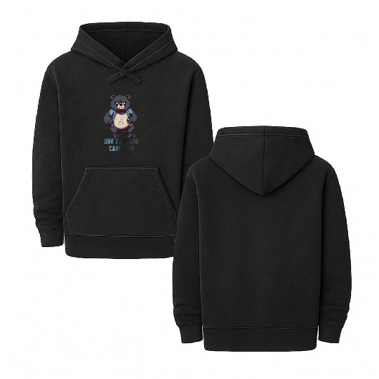 Don't F*cking Care Bear Double Sided Mineral Wash Hoodies