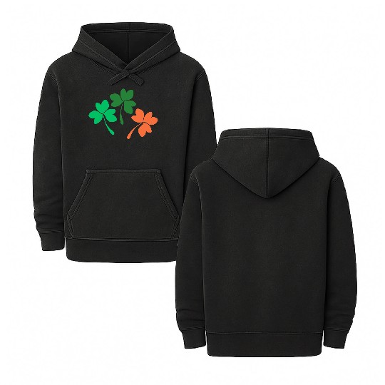 Shamrock design Double Sided Mineral Wash Hoodies