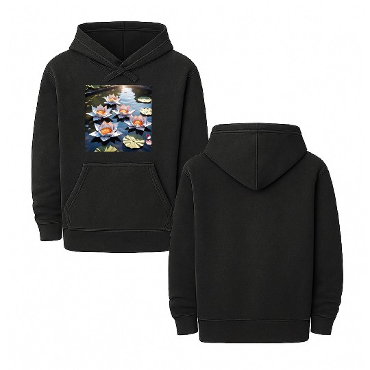 Lotus Origami Double Sided Mineral Wash Hoodies