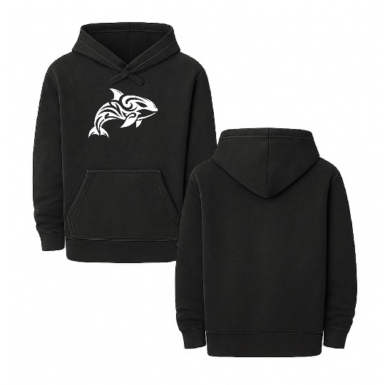 Pretty orca T Tattoo style Double Sided Mineral Wash Hoodies