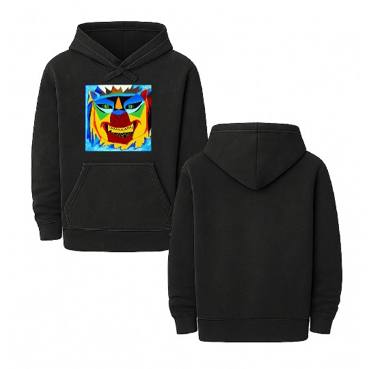 abstract lion Double Sided Mineral Wash Hoodies