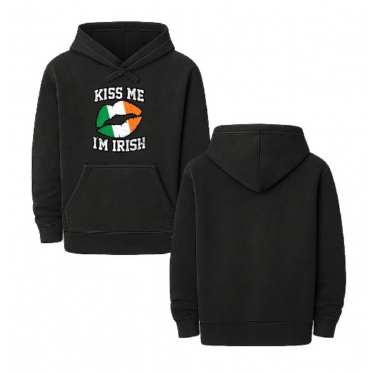 KISS ME IM IRISH ST PATRICKS DAY Double Sided Mineral Wash Hoodies
