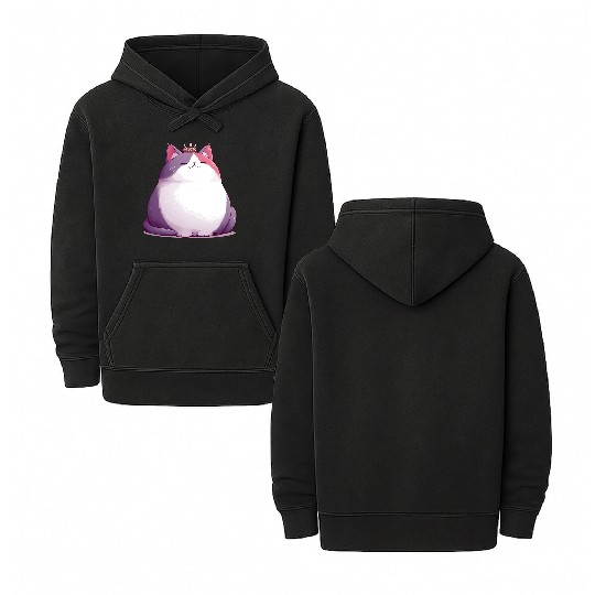 Chunky Kawaii Cat Queen Double Sided Mineral Wash Hoodies