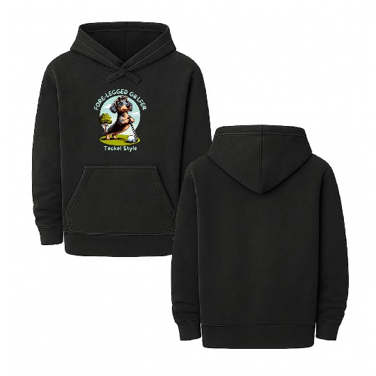 Cute Teckel Dog lovers and Golf players Double Sided Mineral Wash Hoodies