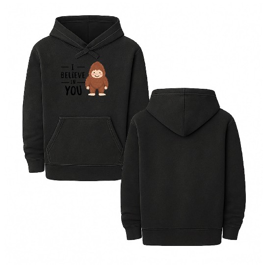 Believe in Bigfoot!"  D83C DF32 D83D DC63 Double Sided Mineral Wash Hoodies