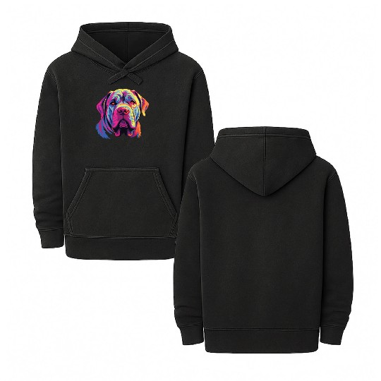 Watercolor Colorful Neapolitan Mastiff Double Sided Mineral Wash Hoodies