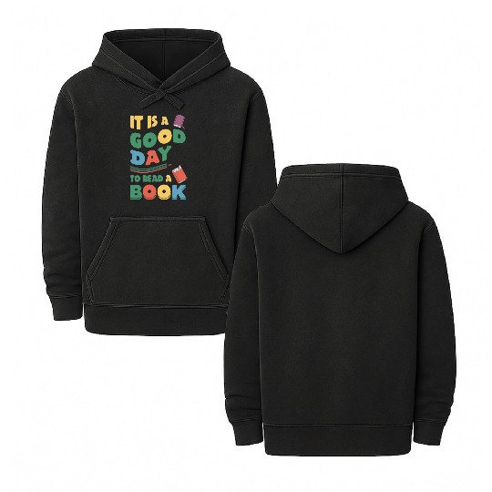 It’s a Good Day to Read a Book Lovers Library Read Double Sided Mineral Wash Hoodies