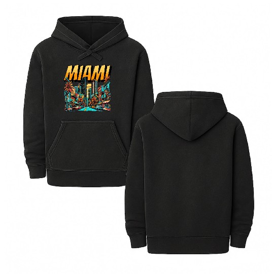 Miami Vibes: Tropical Paradise Double Sided Mineral Wash Hoodies