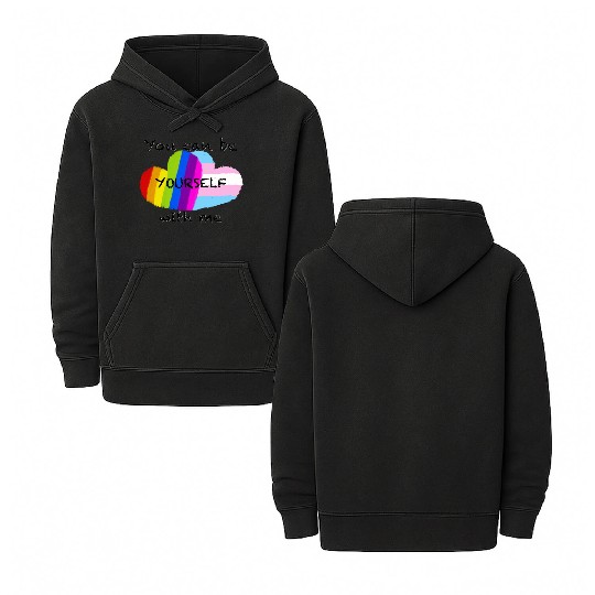 Pride hearts - You can be yourself with me Double Sided Mineral Wash Hoodies