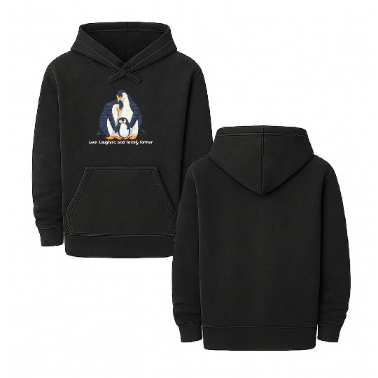 Penguin Family Double Sided Mineral Wash Hoodies