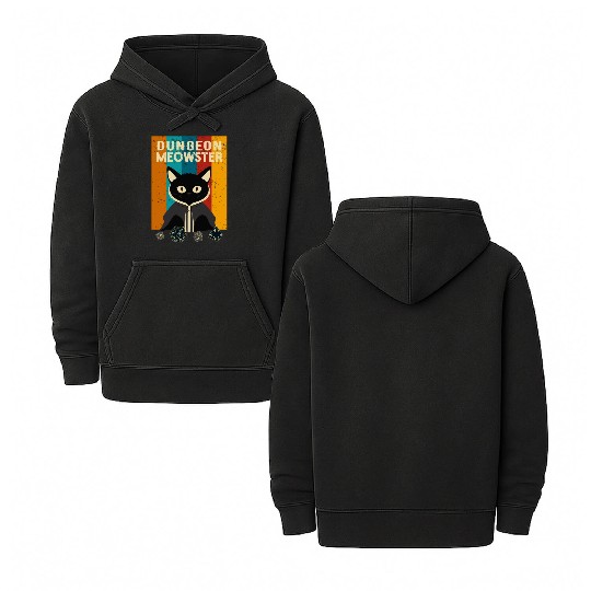 Dungeon Meowster Double Sided Mineral Wash Hoodies
