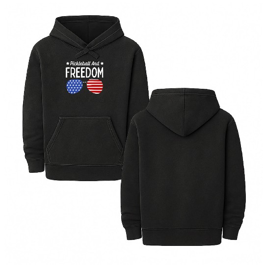 Pickleball and Freedom Double Sided Mineral Wash Hoodies