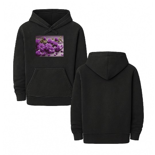 Purple Petals Double Sided Mineral Wash Hoodies