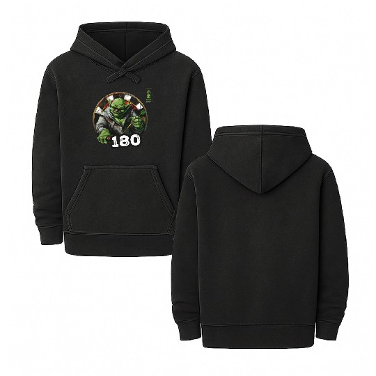 Darts 180 Green Game Champ Dart - Dart Team Double Sided Mineral Wash Hoodies